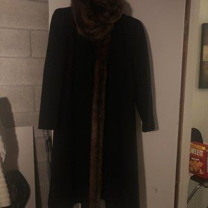 Black Beautiful Fur accent Coat